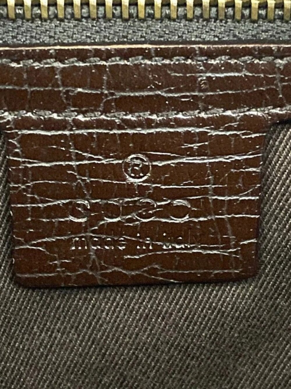 GUCCI Horsebit/GG 114890 Dark Brown Beige Jacquard Leather Handbag - Picture 13 of 15